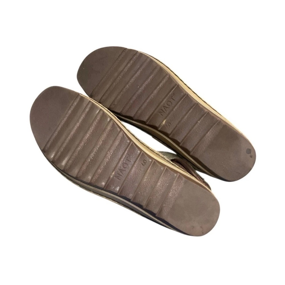 Naot Women Olive Green Suede Ankle Strap Wedge Sandals Size 40 Made in Israel - Picture 7 of 7